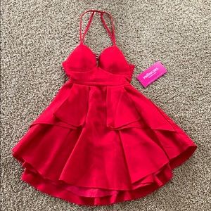 PromGirl Dresses - Short Red Strappy Back Dress PromGirl Dresses - Short Red Strappy Back Dress